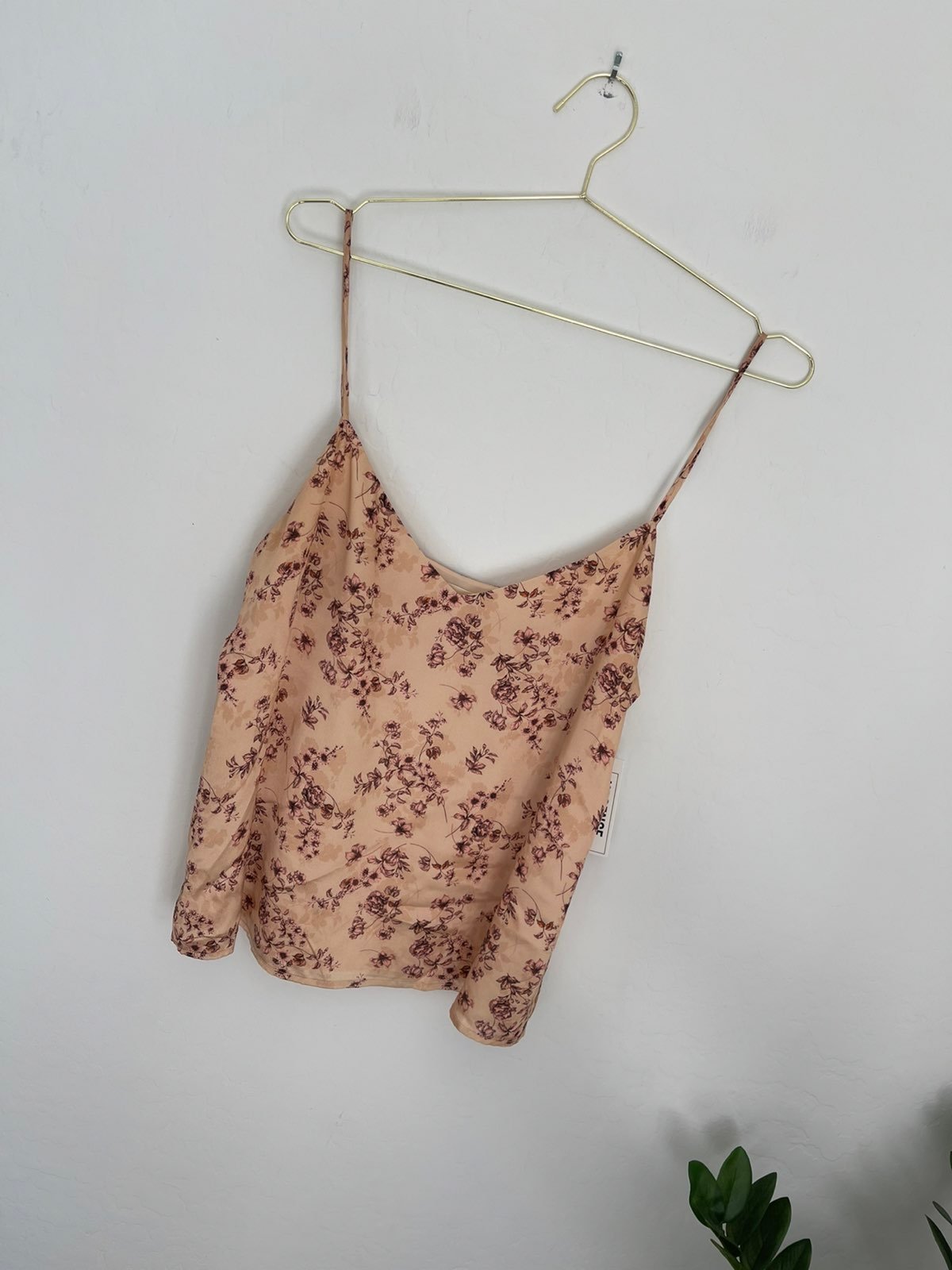 L'AGENCE Jane Floral Print 100% Silk Spaghetti Strap Tank Top Size L NWT