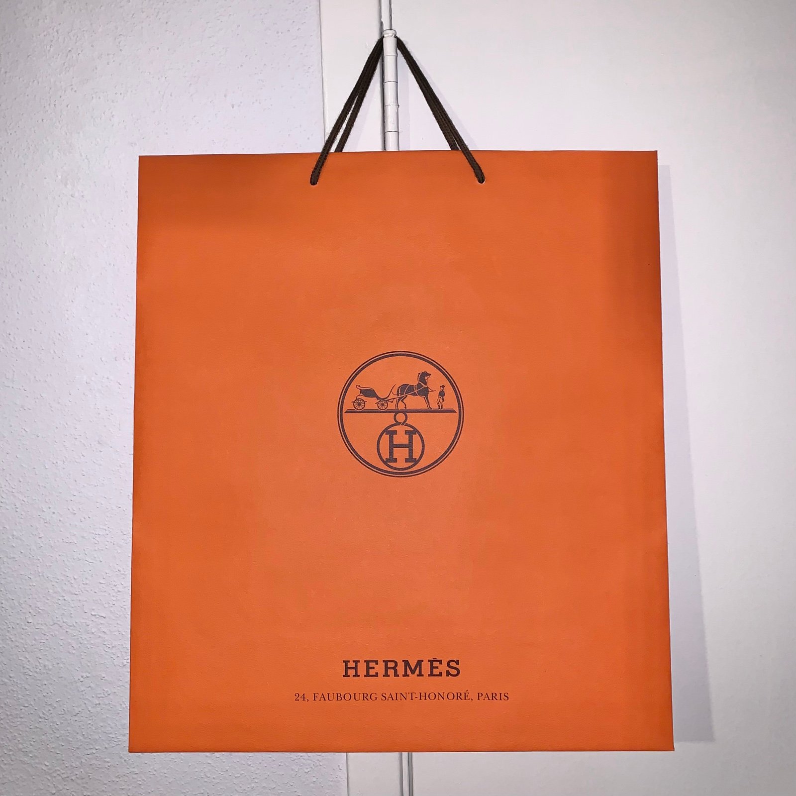 Large Hermes orange gift paper shopping bag