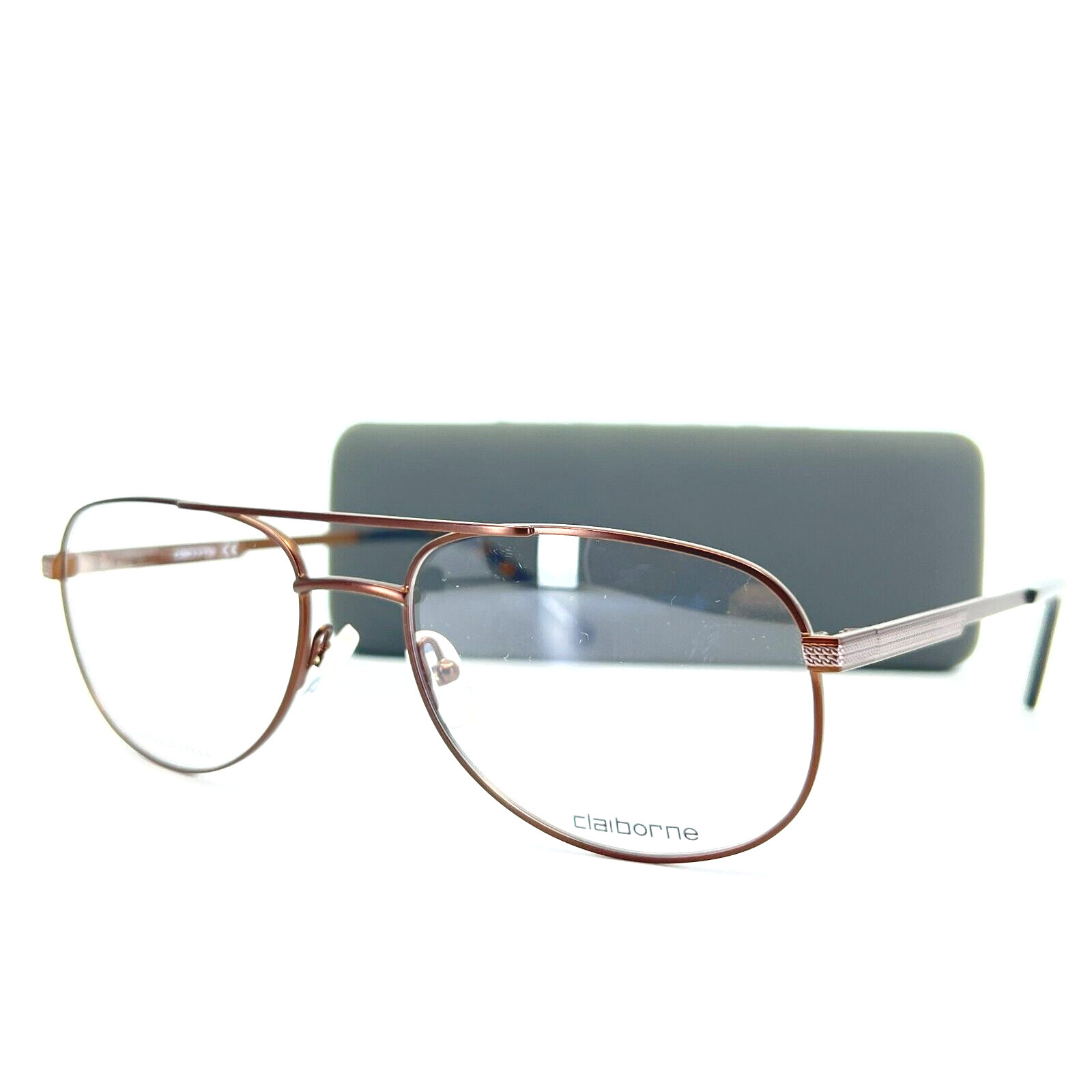 Claiborne Eyeglasses CB250 4IN Brown Aviator Full Rim Mens Frames 56[]18 145 mm