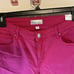 Kut From The Kloth Amy Crop Straight Leg Pink Denim Jeans Fray Cuff Size 14 New