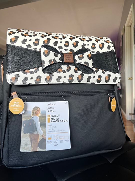 Petunia Pickle Bottom Meta Backpack Snow Leopard NWT