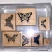 STAMPIN' UP! Stamp Set Of 7 Papillon Potpourri Butterflies Retired Rubber Wooden