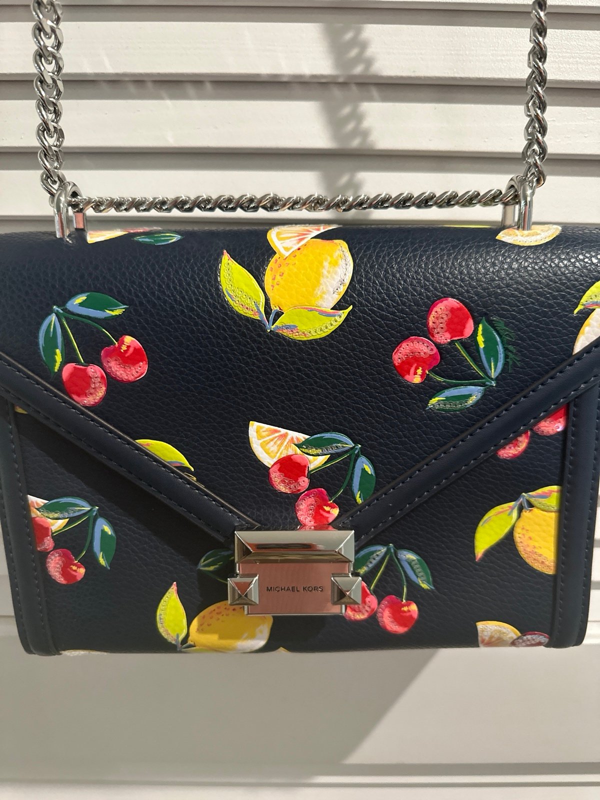 NWT Michael Kors Whitney Navy Blue Mid Flap Hand/Shoulder Bag.