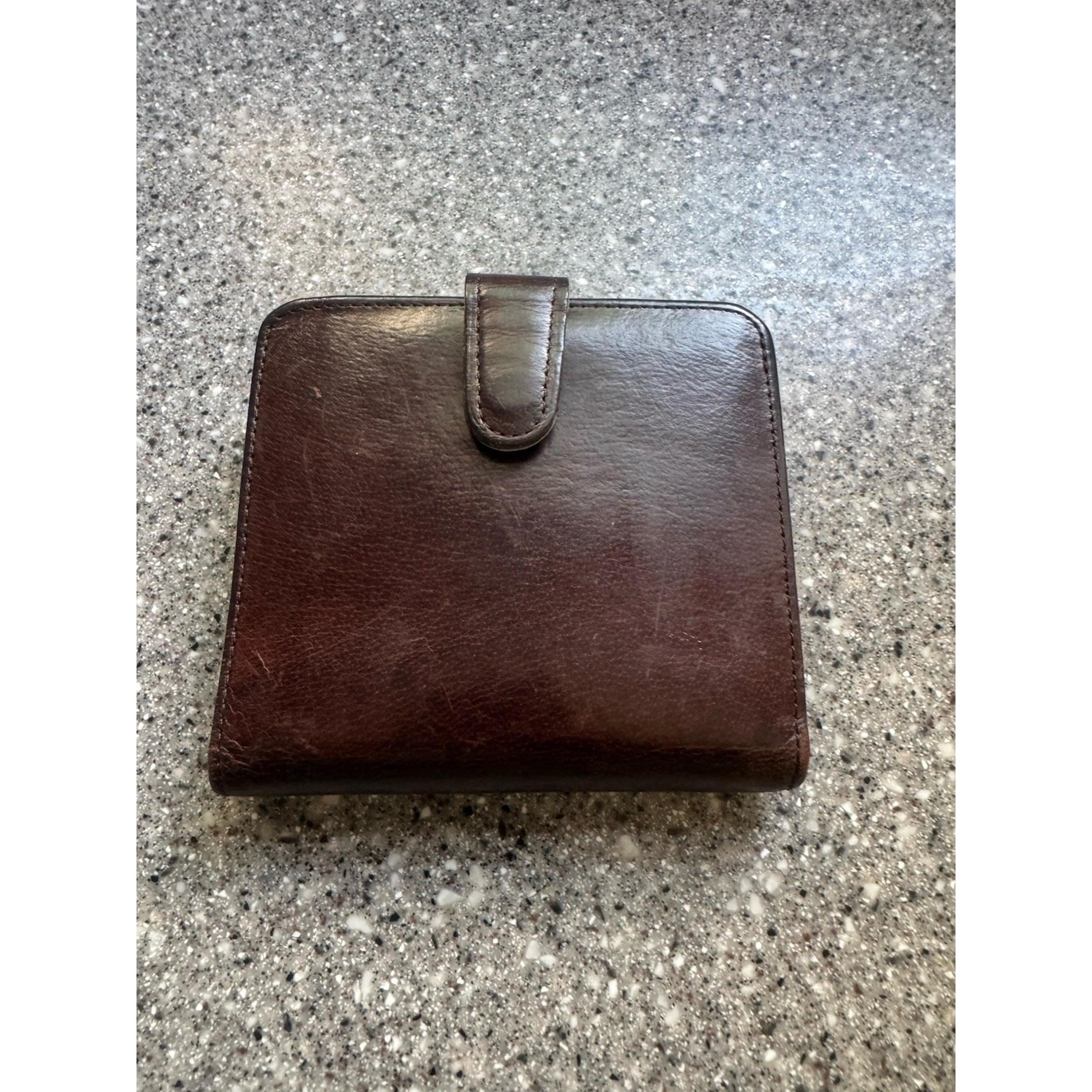 Vintage Coach Continental Leather Wallet Bifold Framed Kisslock Coin Brown
