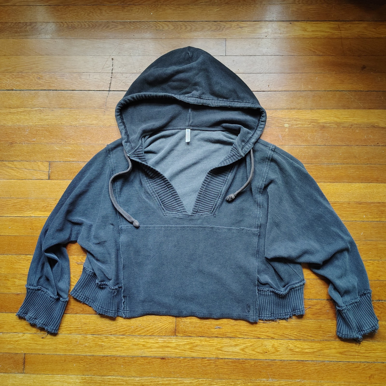 FP Movement Super Crop Pullover Hoodie Cropped Free People Gray Small Baggy Fit