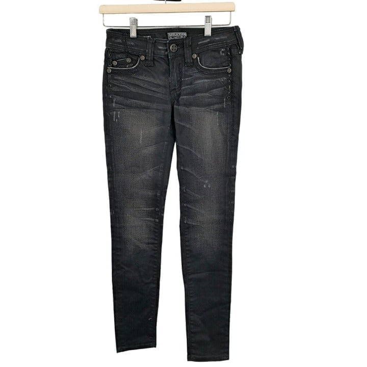 Affliction Black Premium Raquel Women's Skinny Fit Denim Jeans Size 25 Stretch