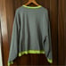 Free People Classic Striped Crew Sweatshirt Oversized Pink Combo Green Stripes L