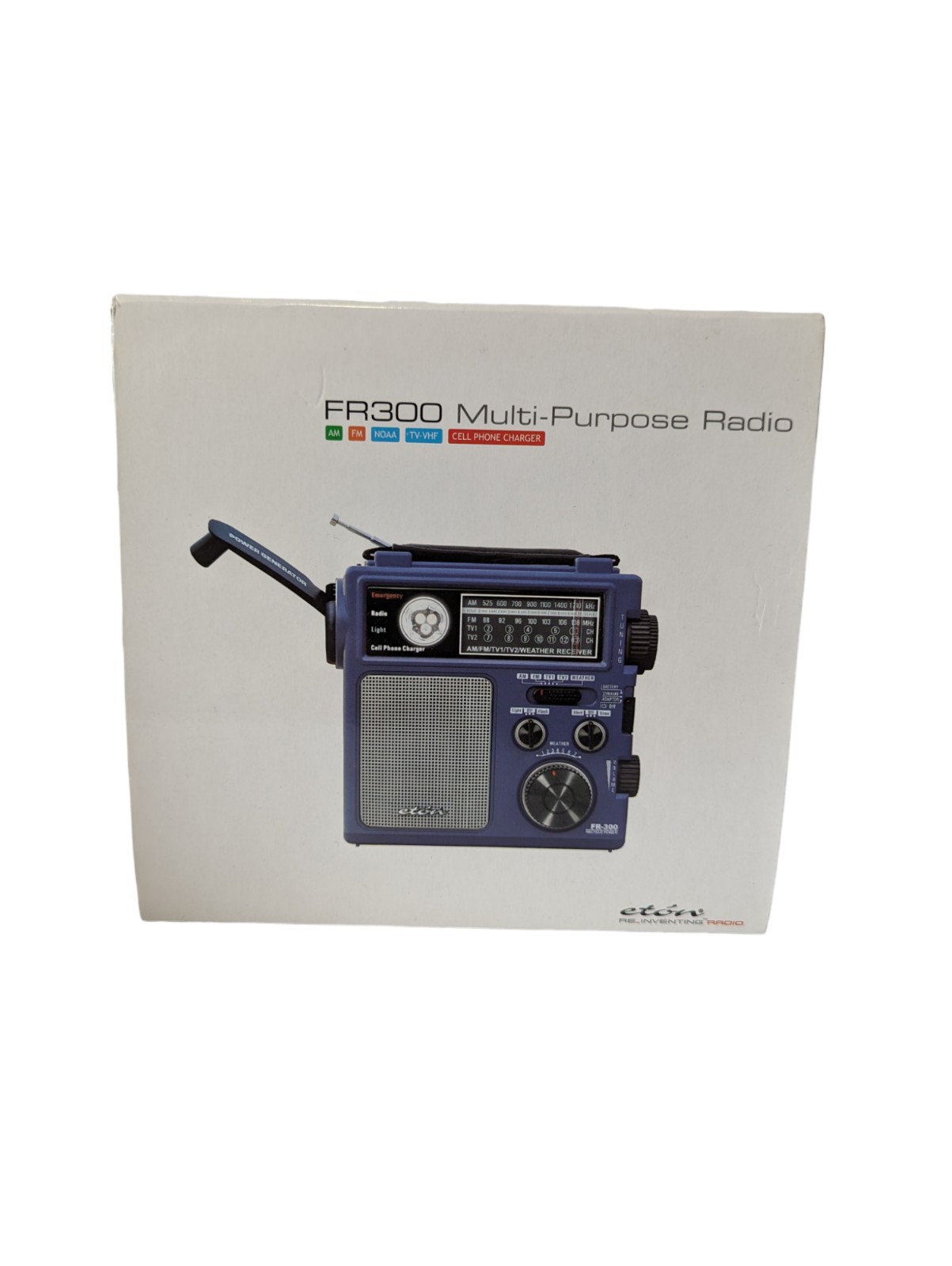 ETON Hand-Crank FR300 Multi-Purpose AM/FM/TV-VHF Radio NOAA Weather Emergency