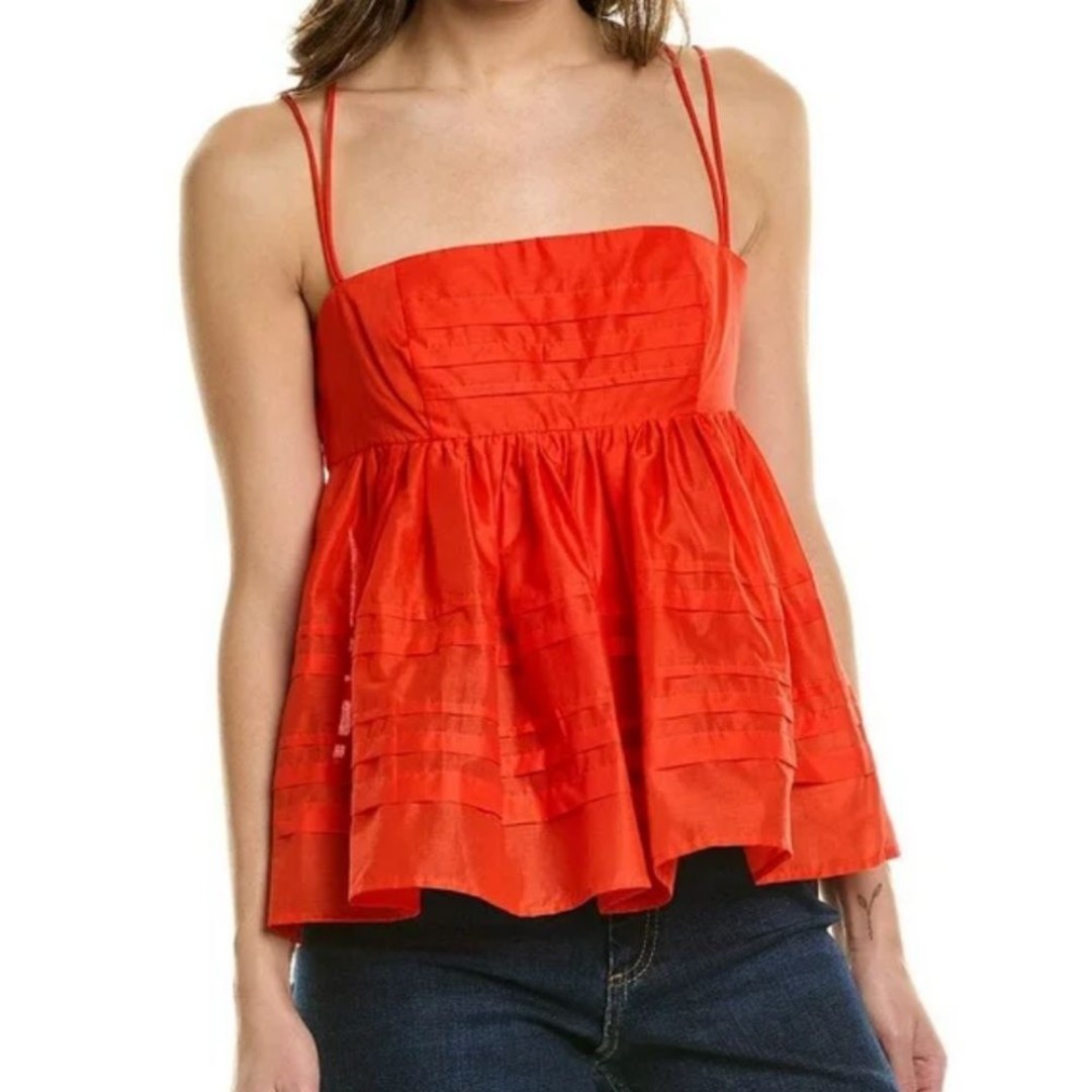Staud Theo Red Orange Tank Top Size 12