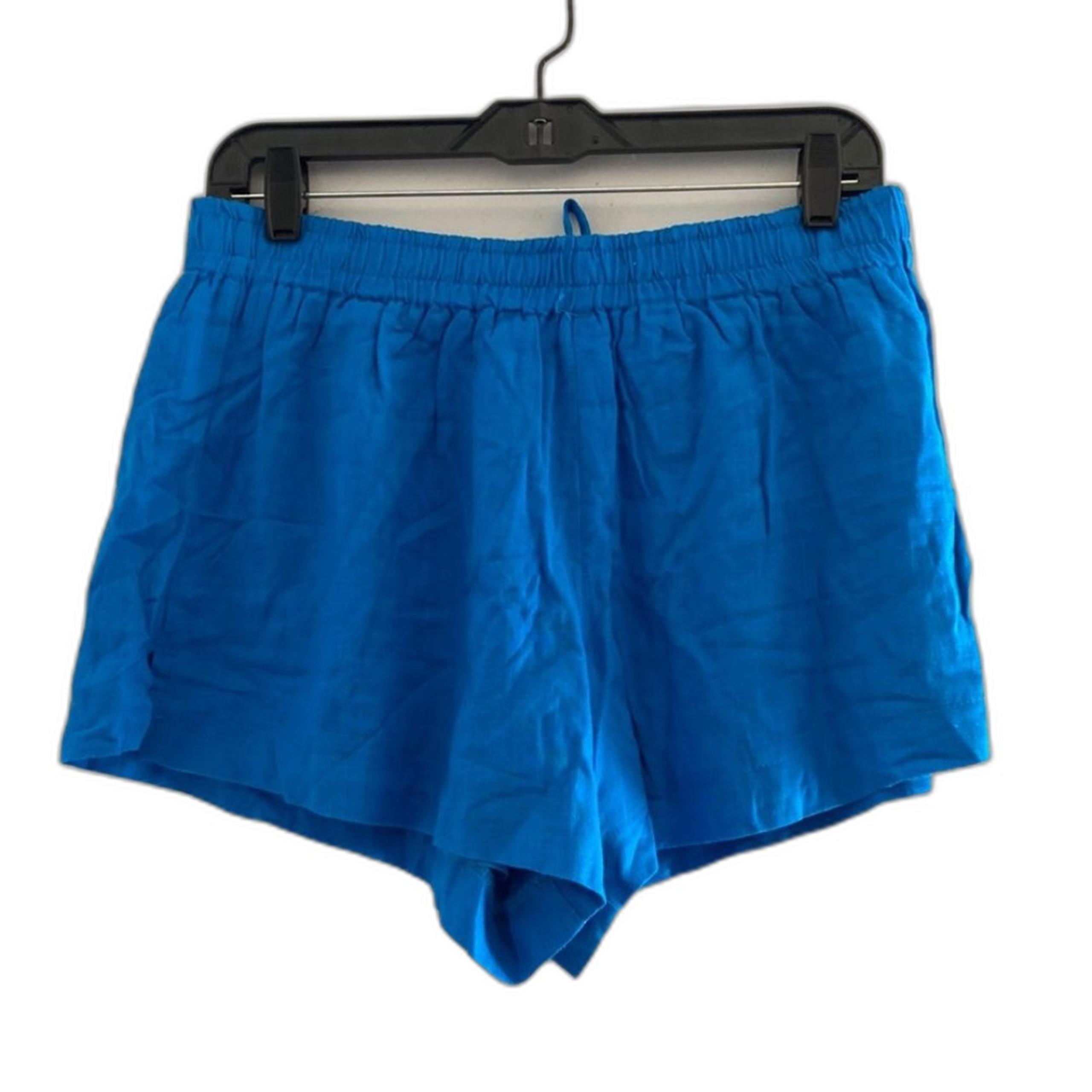 Princess Polly Linen Blend Shorts Cornflower Blue Pull On US Size 10