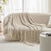 Light Brown Fleece Blanket for Couch - Super Soft Cozy Blankets 50x60 In