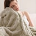 Light Brown Fleece Blanket for Couch - Super Soft Cozy Blankets 50x60 In