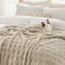 Light Brown Fleece Blanket for Couch - Super Soft Cozy Blankets 50x60 In