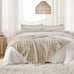 Light Brown Fleece Blanket for Couch - Super Soft Cozy Blankets 50x60 In