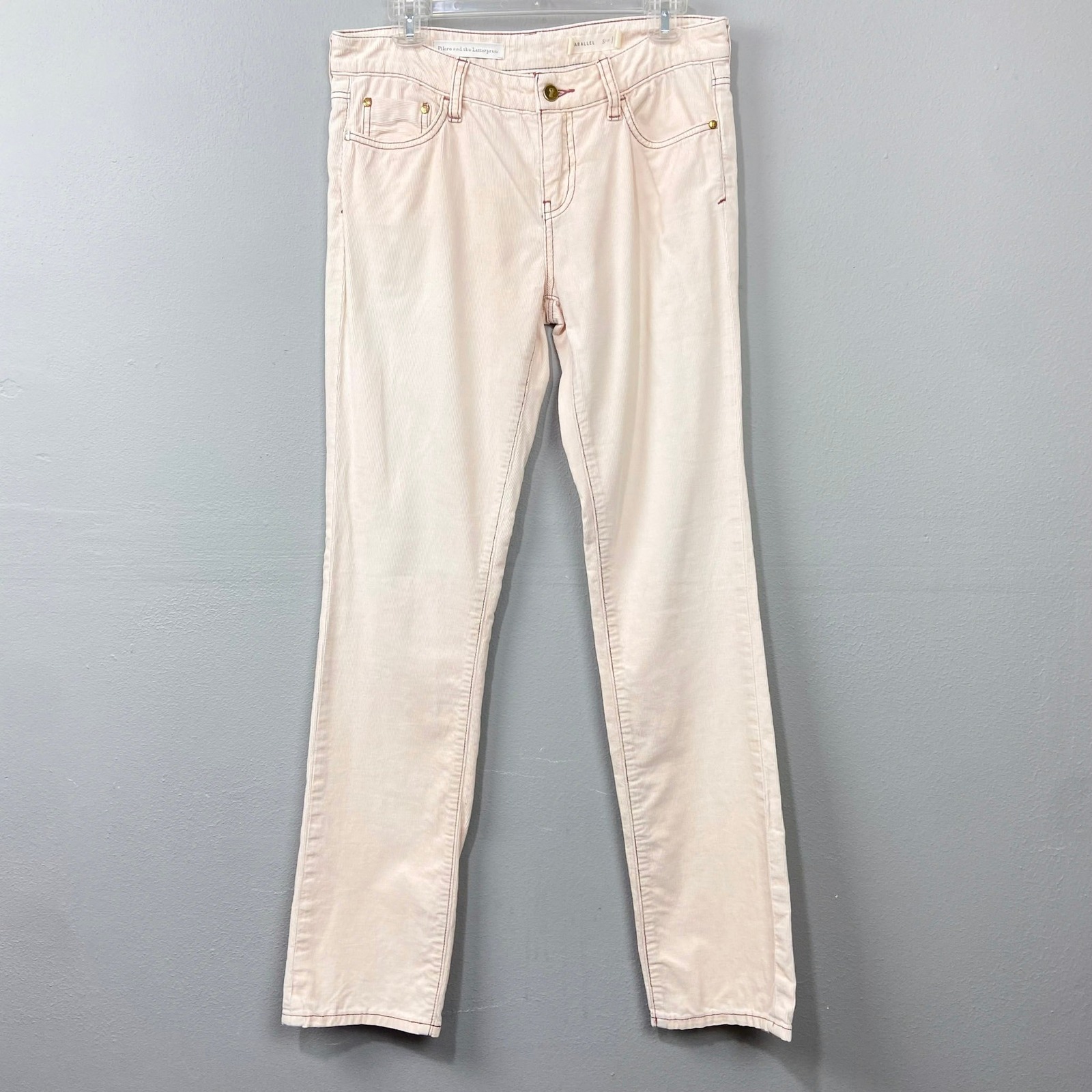 Anthropologie Pilcro Corduroy Pants Size 27 Parallel Slim Straight Leg Pink