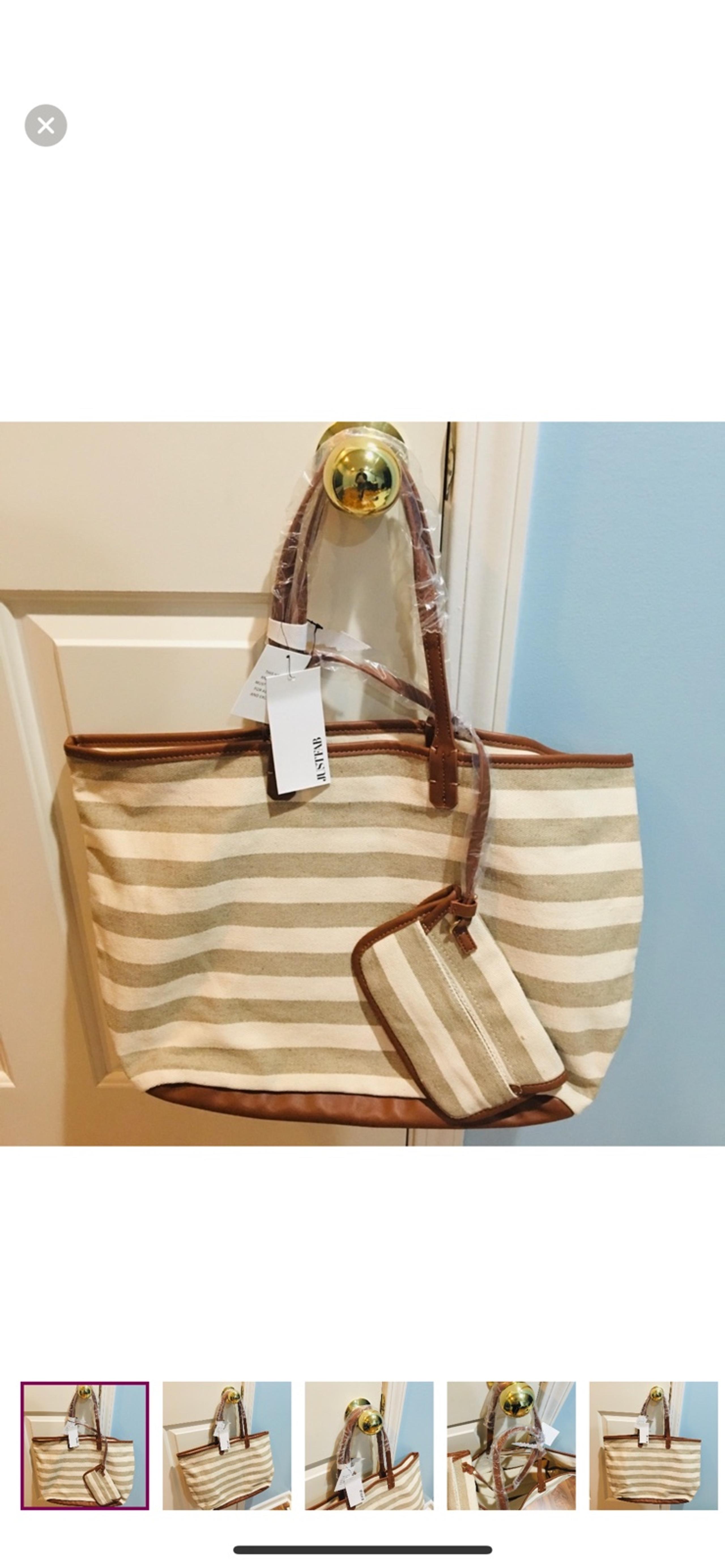 NWT Justfab  Summer Tote Purse Multi Way with Wristlet Leather Handles beach