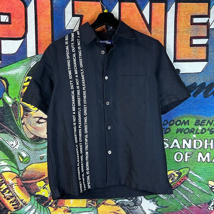 SS02 Junya Watanabe Comme des Garçons ‘Greet Others Pleasantly’ Button Up Shirt