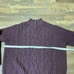 LL Bean 1/4 Zip Sweater Mens XL XLarge Burgundy Cableknit Wool Blend Fisherman