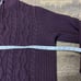 LL Bean 1/4 Zip Sweater Mens XL XLarge Burgundy Cableknit Wool Blend Fisherman