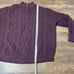 LL Bean 1/4 Zip Sweater Mens XL XLarge Burgundy Cableknit Wool Blend Fisherman