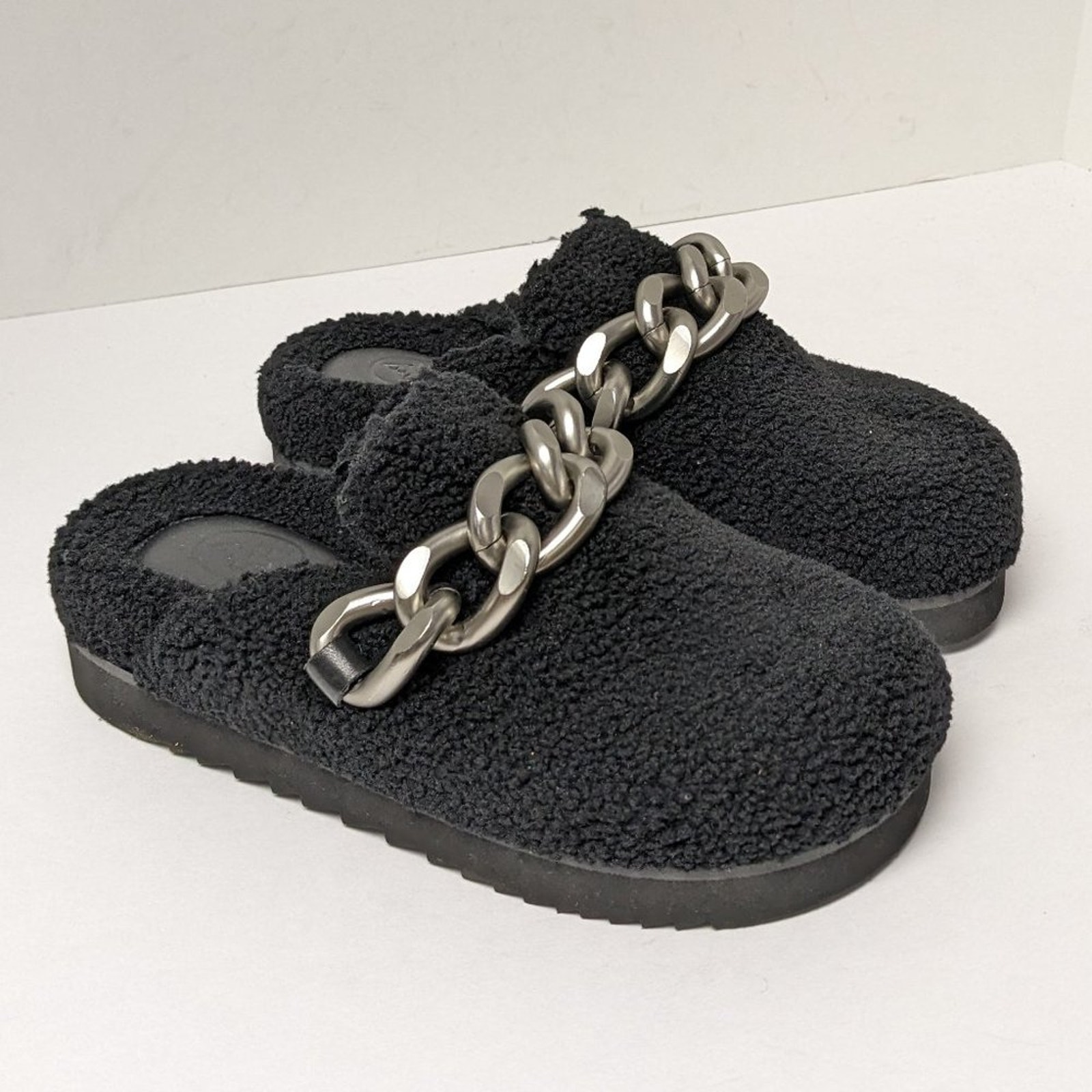 Ash Ghost Fur Mule, Black, Women's 5 (EU 35)