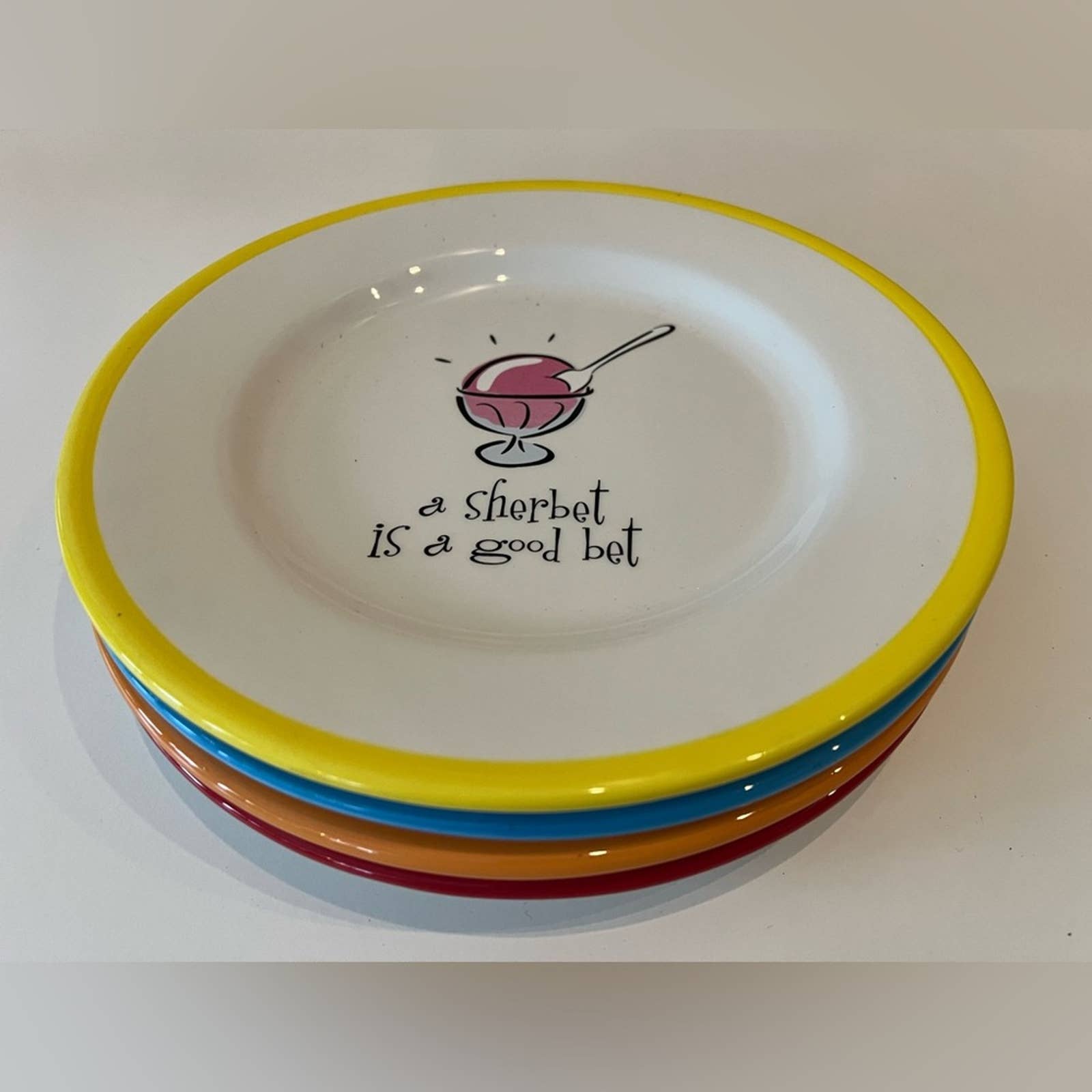 Max & Lucy For Silvestri - White Cake Pie Treat Snack Plates - Set of 4 Max & Lucy For Silvestri - White Cake Pie Treat Snack Plates - Set of 4