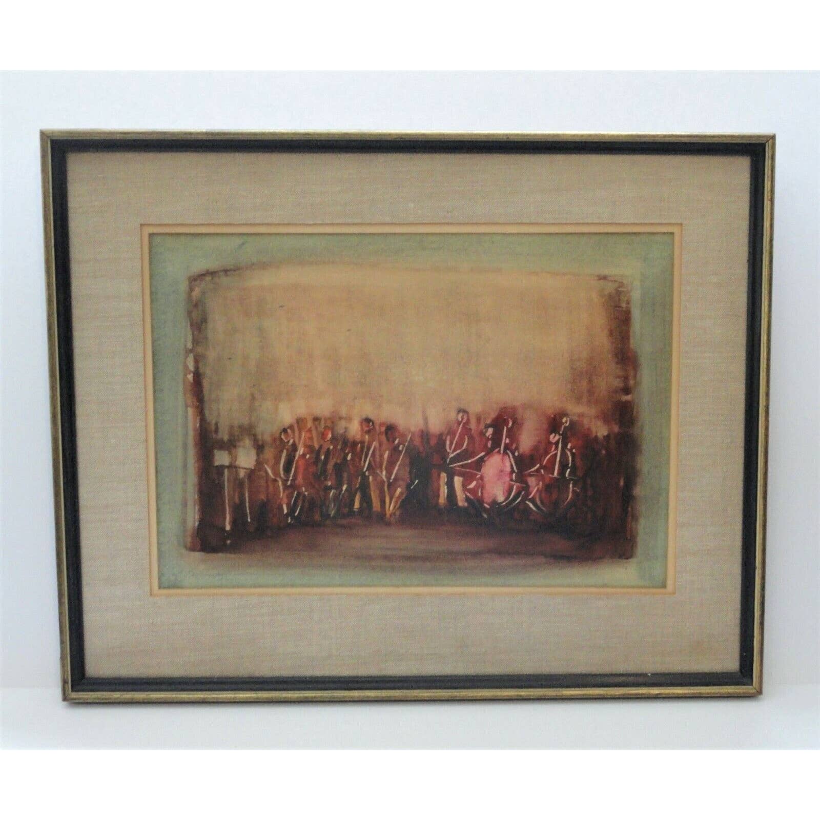 Joseph Kossonogi (1908 - 1981) Abstract Watercolor of Israeli Orchestra