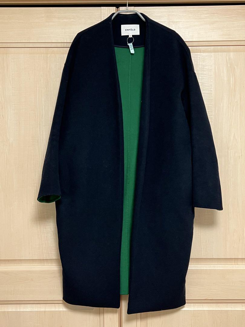 【楽天スーパーセール】 ENFOLD Wool 36 Coat No-Collar Reversible ジャケット・アウター