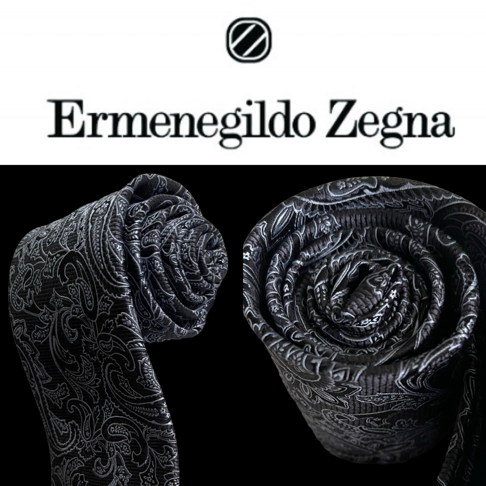 Ermenegildo Zegna Paisley Geometric Pattern Made Italy MSRP 190