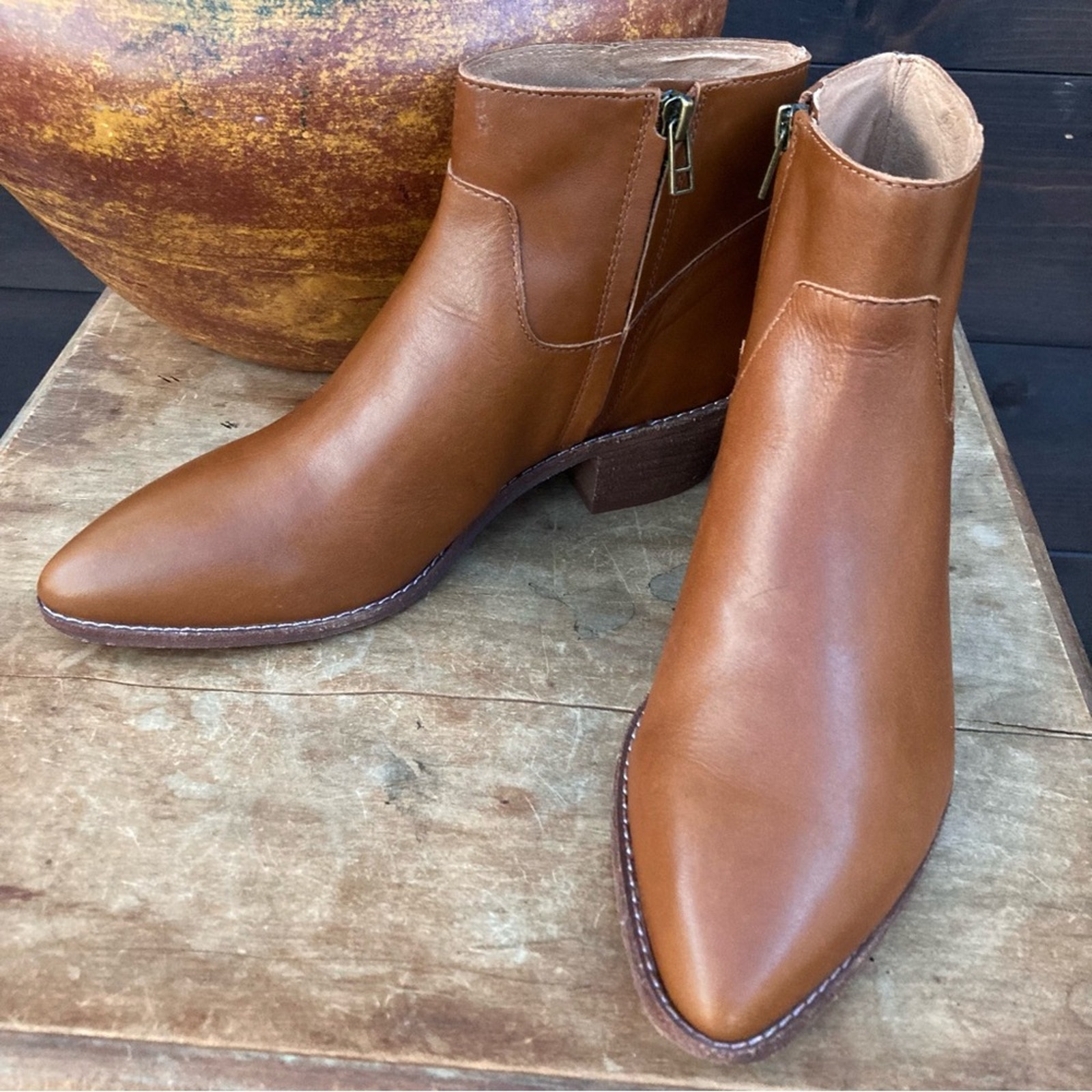 Madewell boots booties size 8.5 NEW western brown camel sleek Kensington