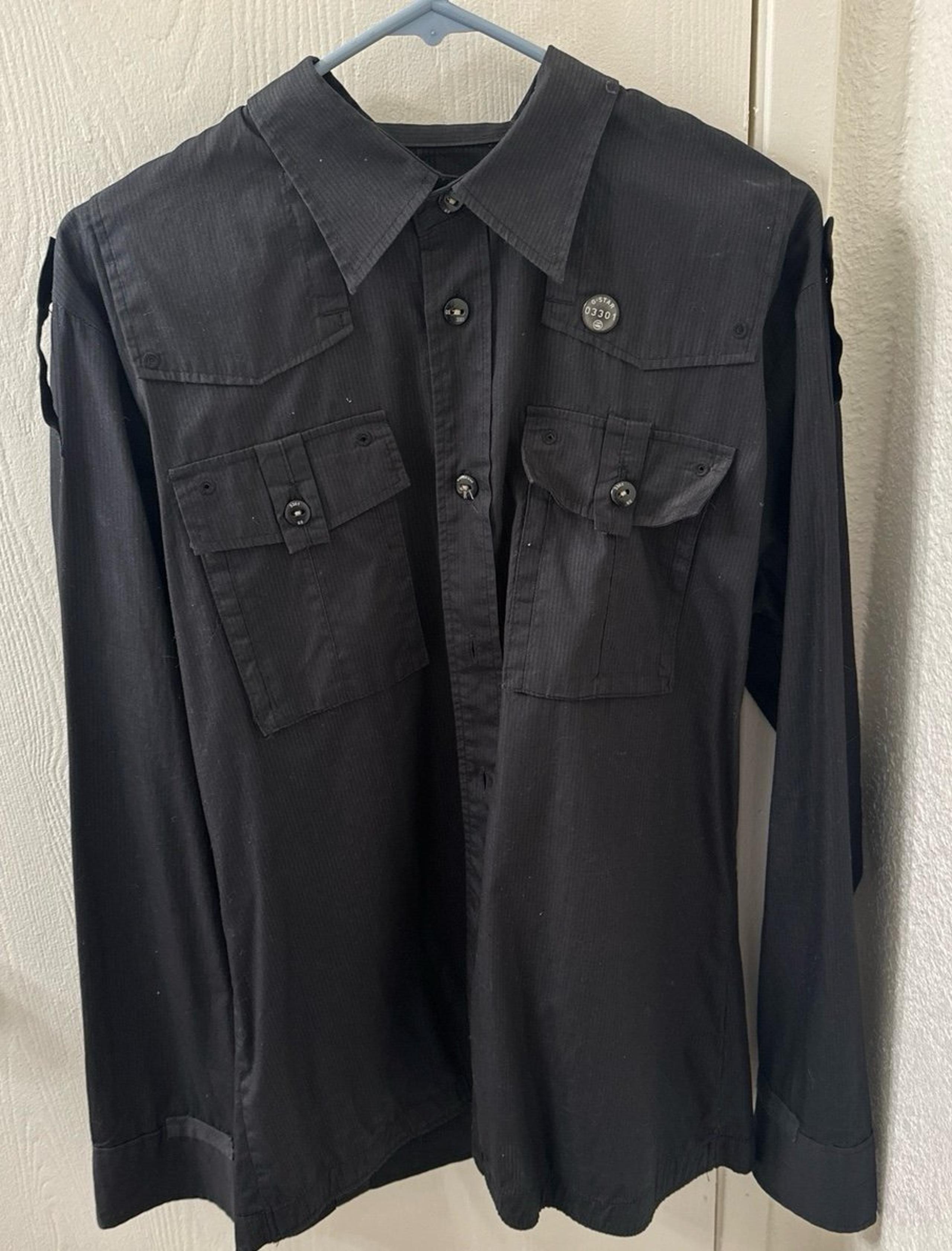 G-star raw denim Men’s black button-up shirt