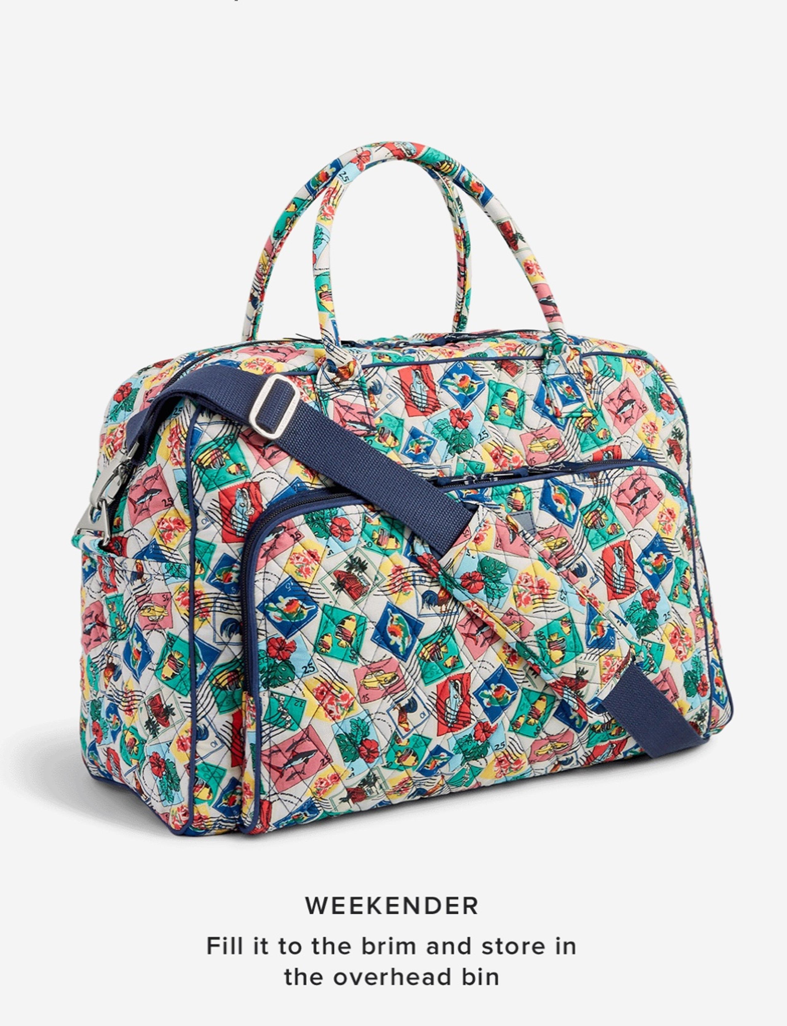 NWT Vera Bradley ‘Postage Stamp’ Carry On Travel Weekender Bag