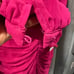 Ieena Mac Duggal 26655 Ruched Long Sleeve Chiffon Mini Dress SZ 12 238 Hot Pink