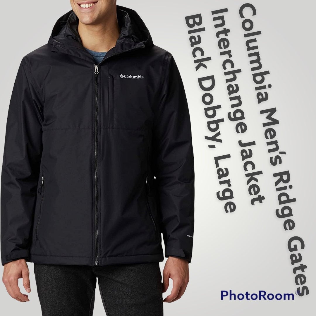 Columbia Men's Ridge gates interchangable jacket, black dobby, large