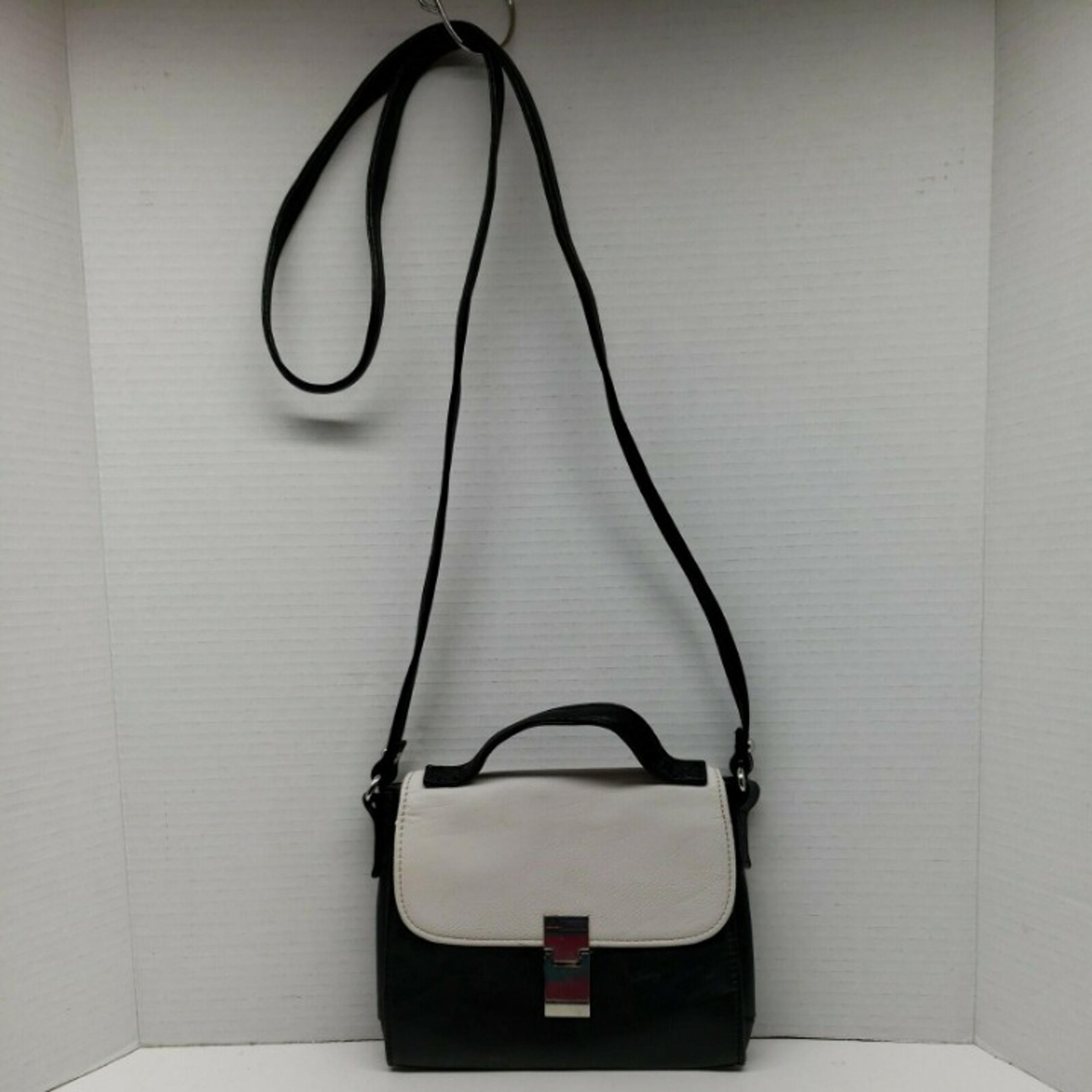 Call It Spring Black & White Cross Body Handbag Purse Striped Lining Versatile