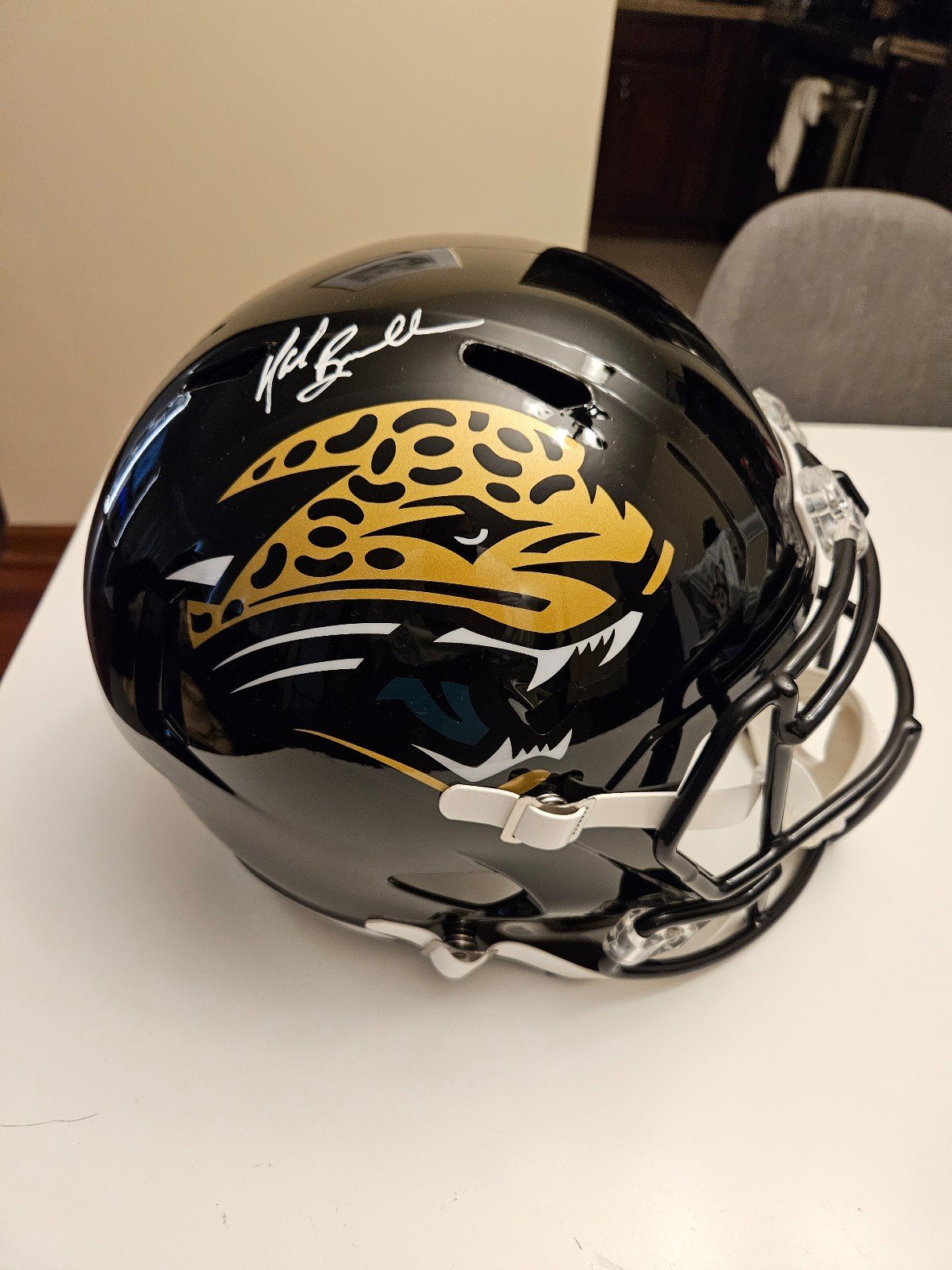 Mark Brunell signed Jacksonville Jaguars Full Size Replica Helmet - Schwartz