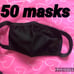 50 black face masks bundle