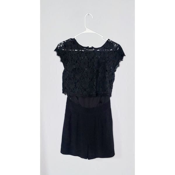 Limited Collection Black Lace Shirt Romper Size 8