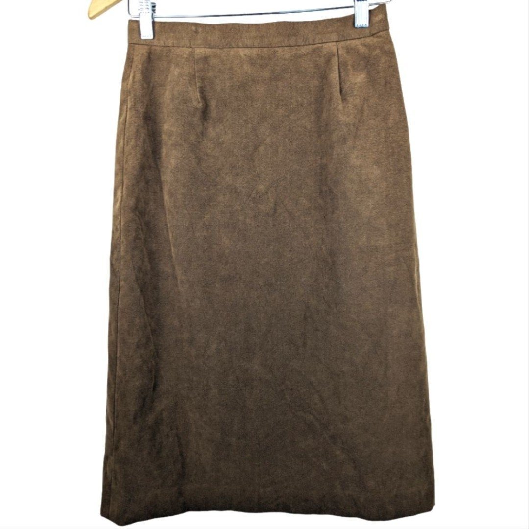 Vintage Adolph Schuman for Lilli Ann Ultrasuede Chic Preppy Pencil Skirt Size 8