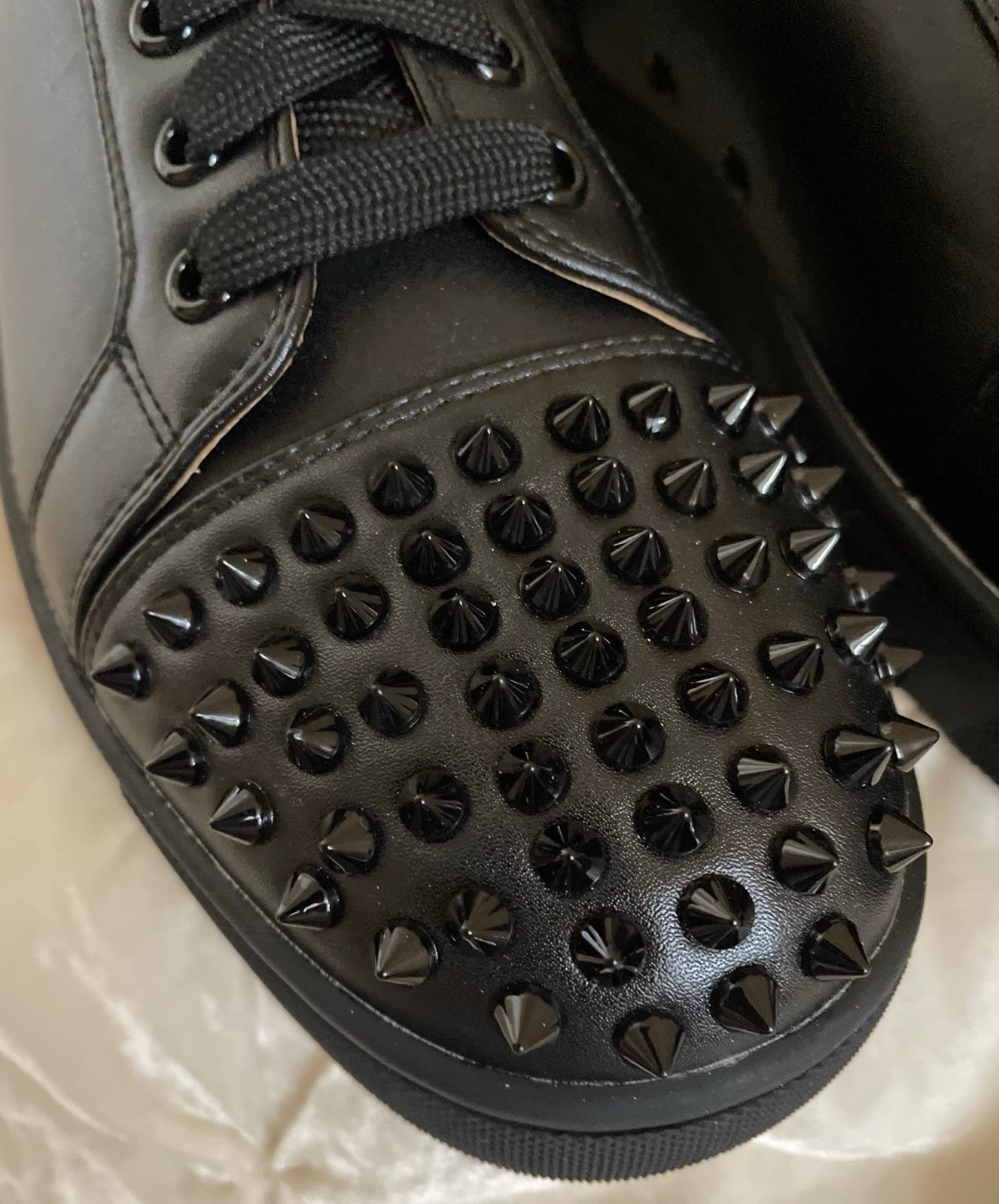 Men’s New Without Tags and box, Stylish black shoes with studded details