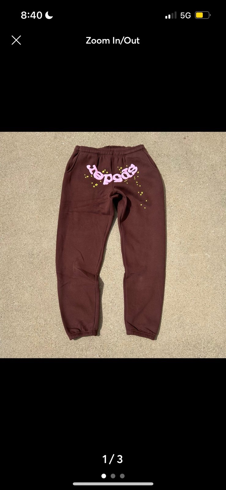 Brown sp5der sweatpants