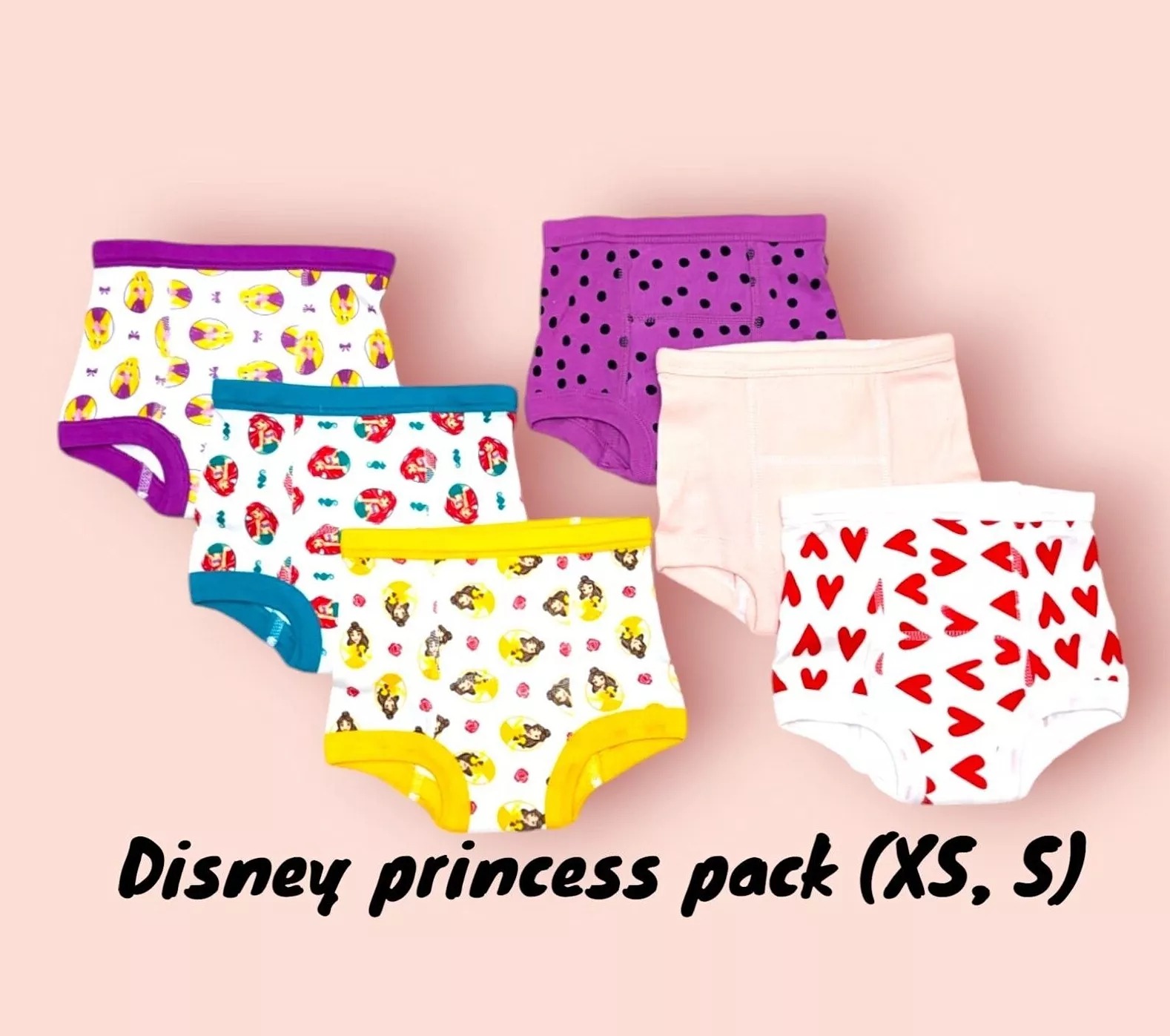Hanna Andersson Potty Training Underwear Pack of 6 - Disney Princesses Size XS