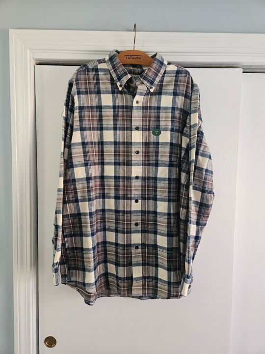 LL Bean Large Tall Plaid Flannel Button Down Shirt BWT