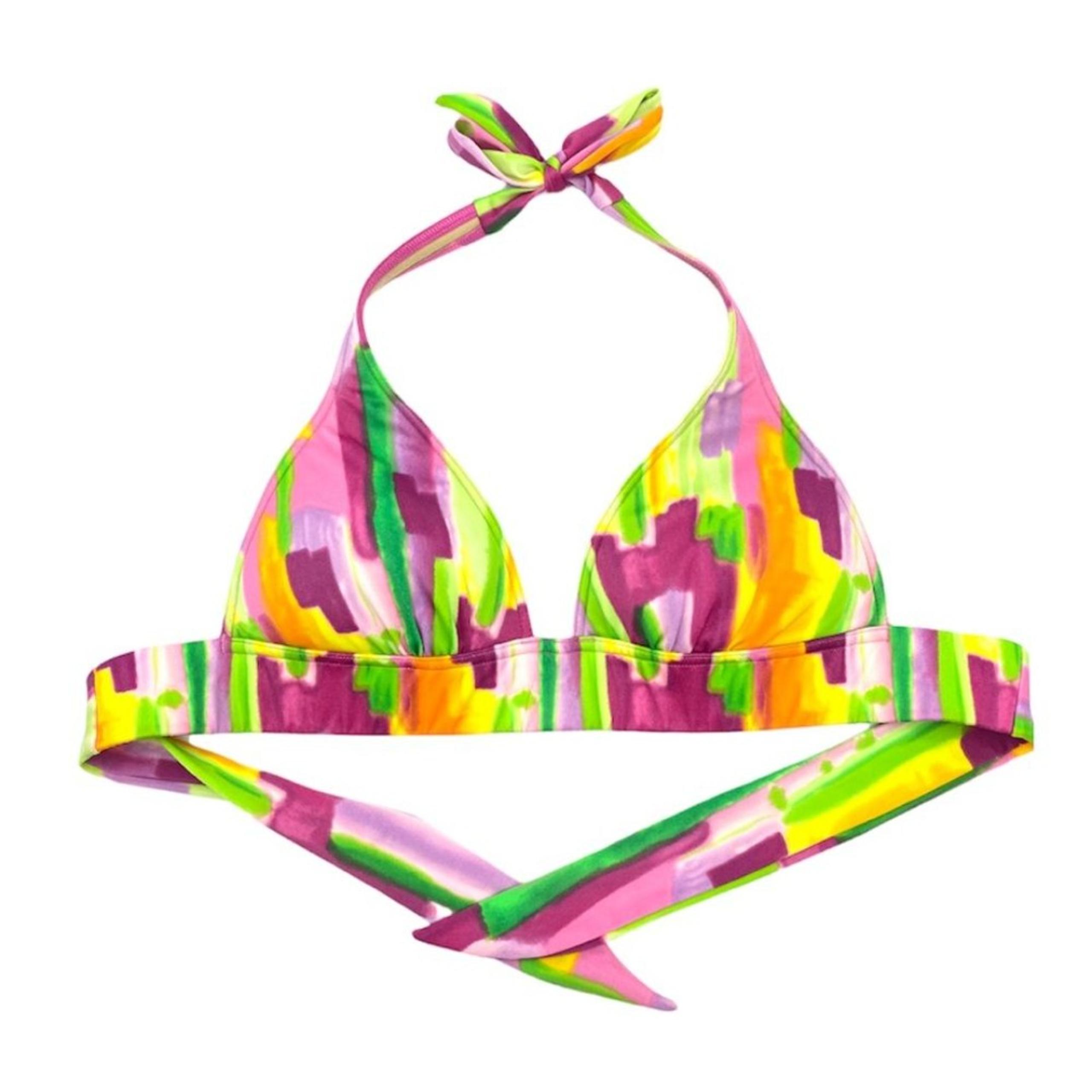 VICTORIA’S SECRET Watercolor Padded Triangle Halter Tie Bikini Top Size: Small