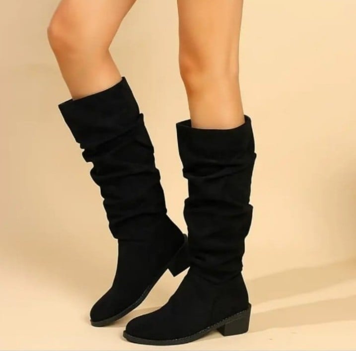 Black Suede Knee-High Boots sz 8.5