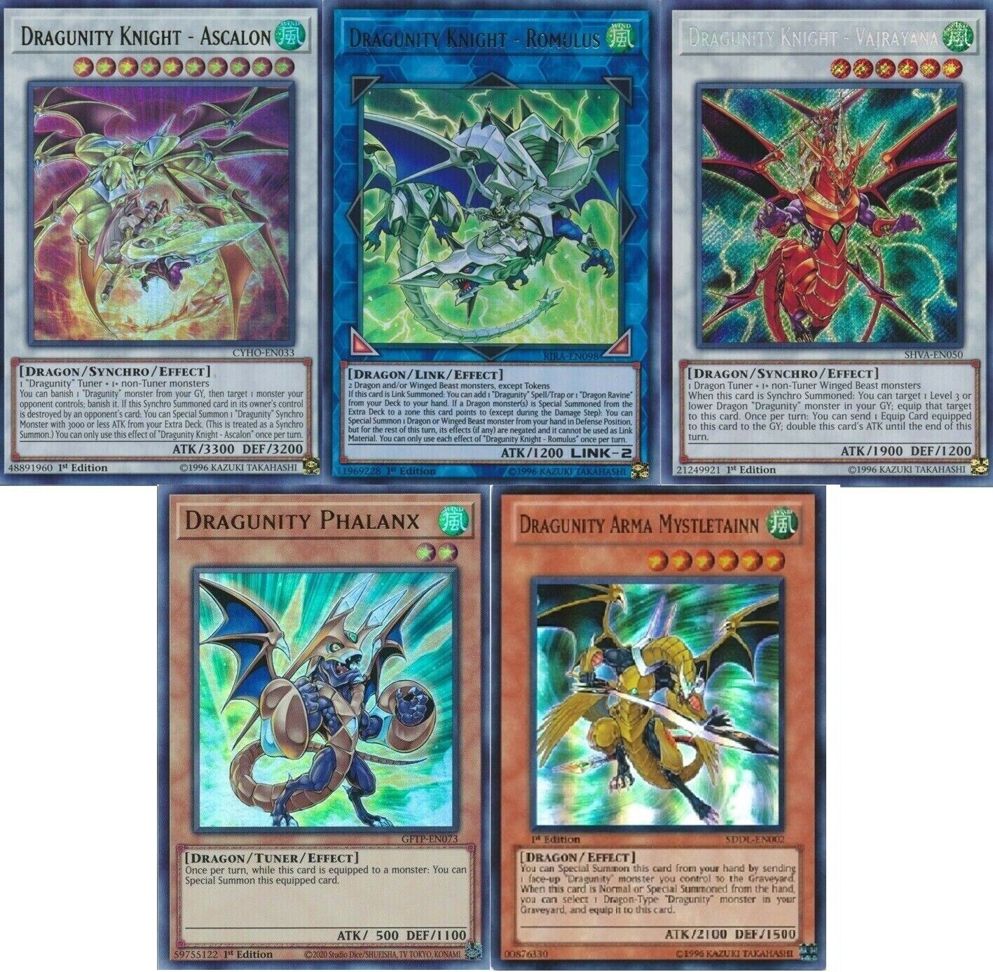 Yugioh Dragunity Tournament Deck - Vajrayana - Mystletainn - Legatus - 55 Cards