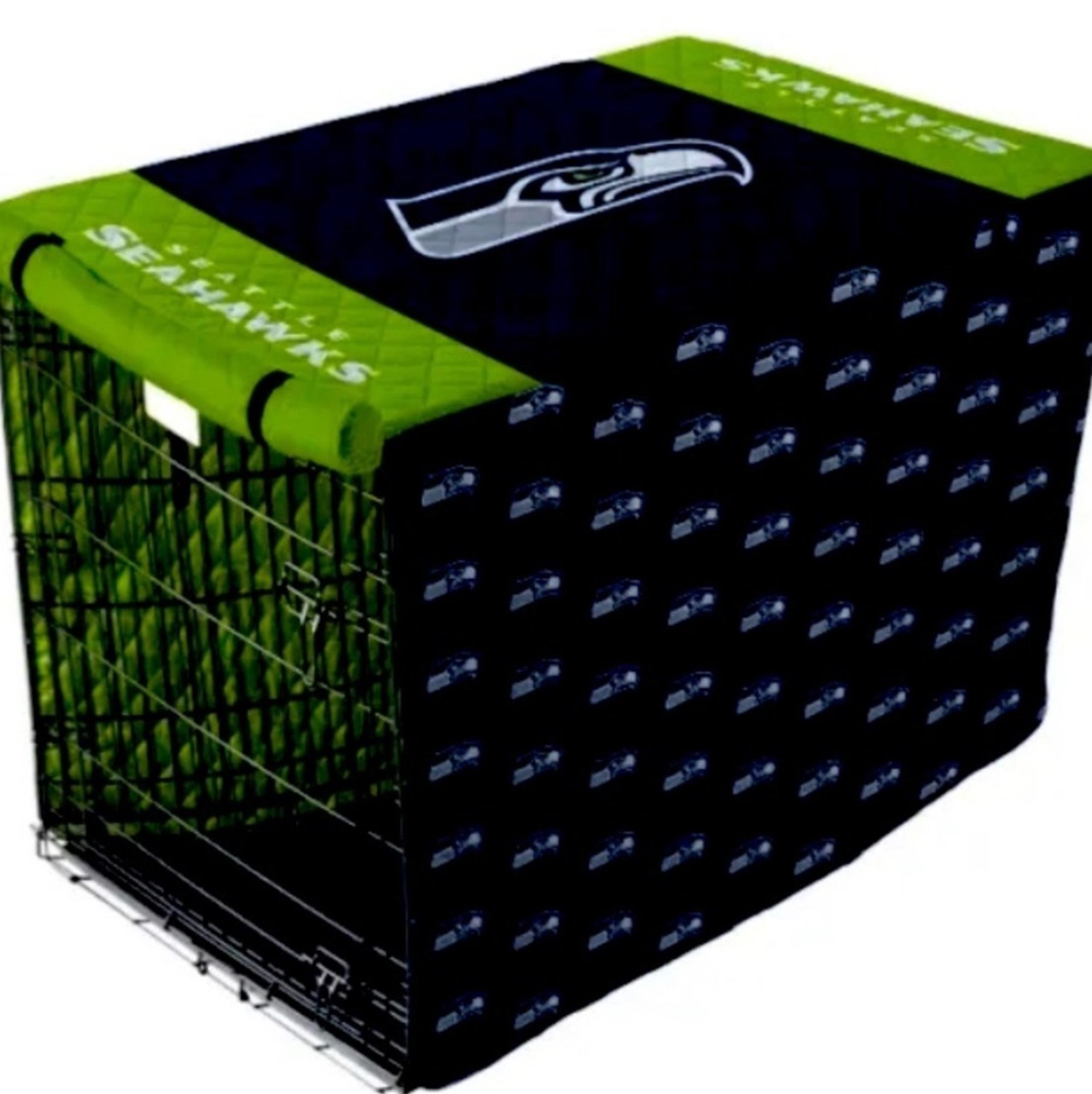 Seattle Seahawks Quilted Pet Crate Cover 30” x 48”