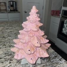 Vintage Ceramic Pink Christmas Tree 12”
