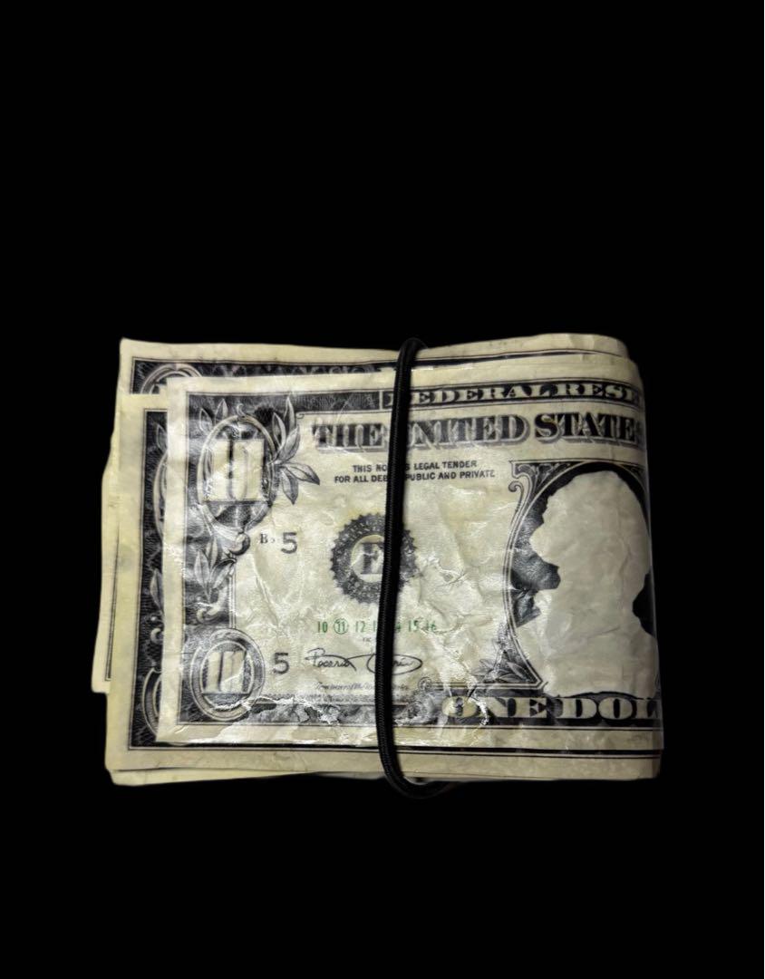Plastic money clip, approximately 10cm x 7cm.