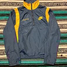 Nike 1986 Boston Marathon Windbreaker Jacket John Hancock Navy Yellow Mens Med